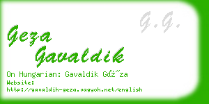 geza gavaldik business card